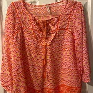 Red Camel Aztec blouse